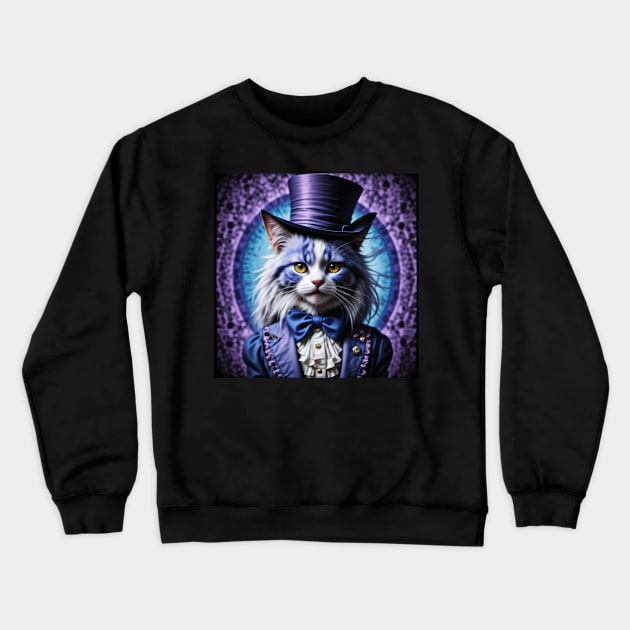 The Aristocat's Enigma Crewneck Sweatshirt by Claude Art Studio